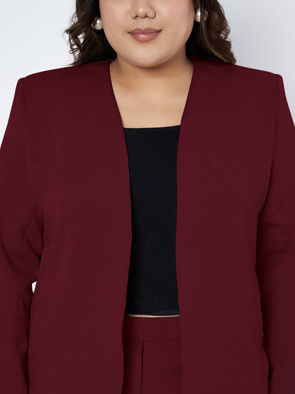 Plus Size Open Front Blazer