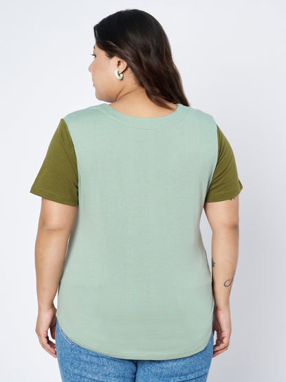 Plus Size V-Neck Cotton T-shirt