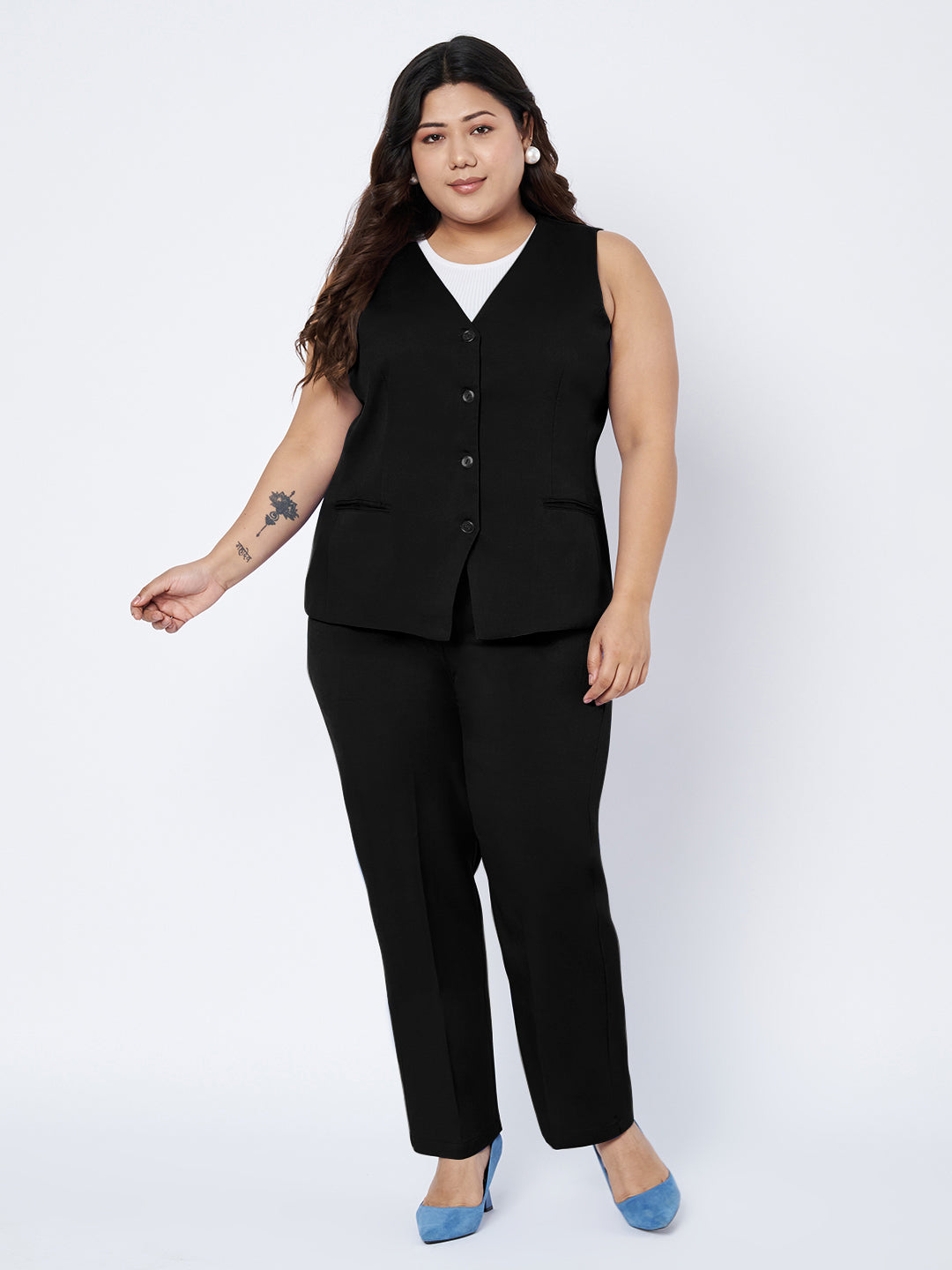 Plus Size Single-Breasted Waistcoat