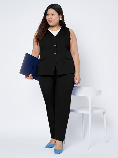Plus Size Waistcoat With Trousers Two Pieces Suit