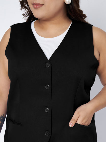 Plus Size Waistcoat With Trousers Two Pieces Suit