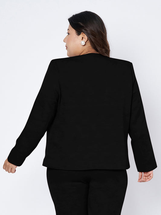 Plus Size Open Front Blazer