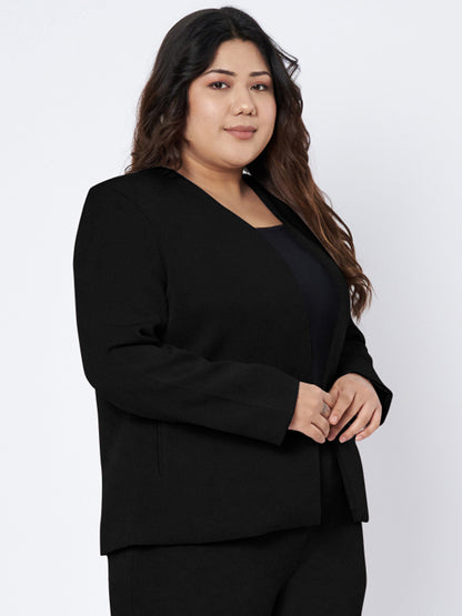 Plus Size Open Front Blazer