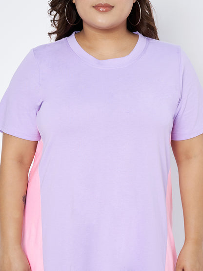 Plus Size Colourblocked Cotton Dress