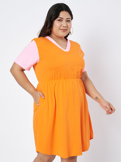 Plus Size Colourblocked Dress
