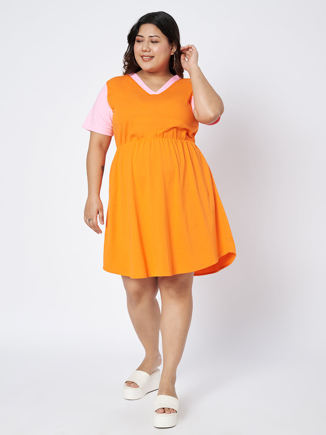 Plus Size Colourblocked Dress