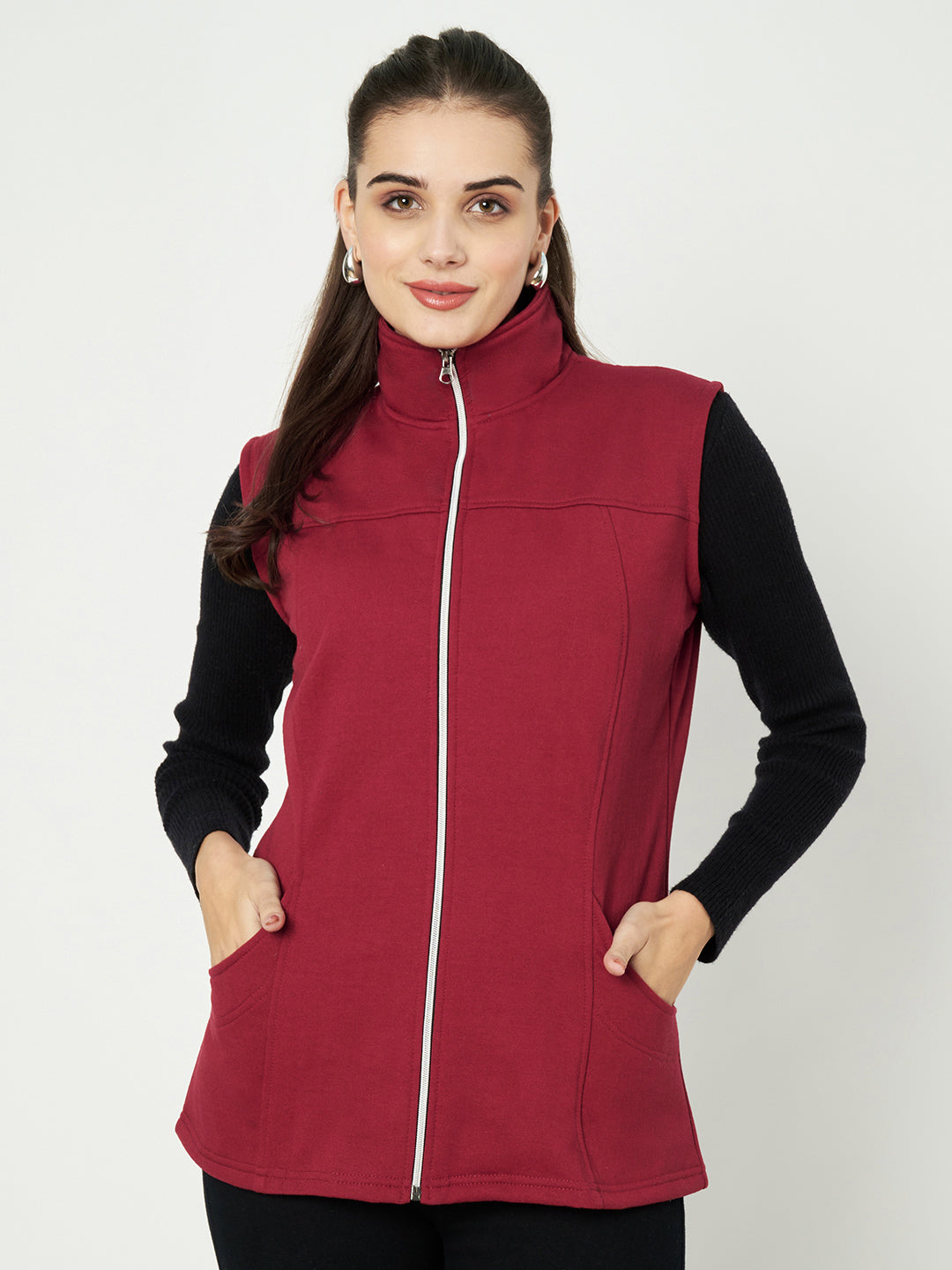 Mock Collar Fleece Tailored Jacket