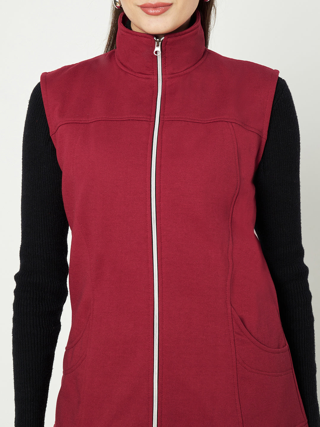 Mock Collar Fleece Tailored Jacket