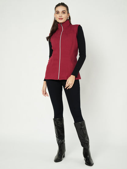 Mock Collar Fleece Tailored Jacket