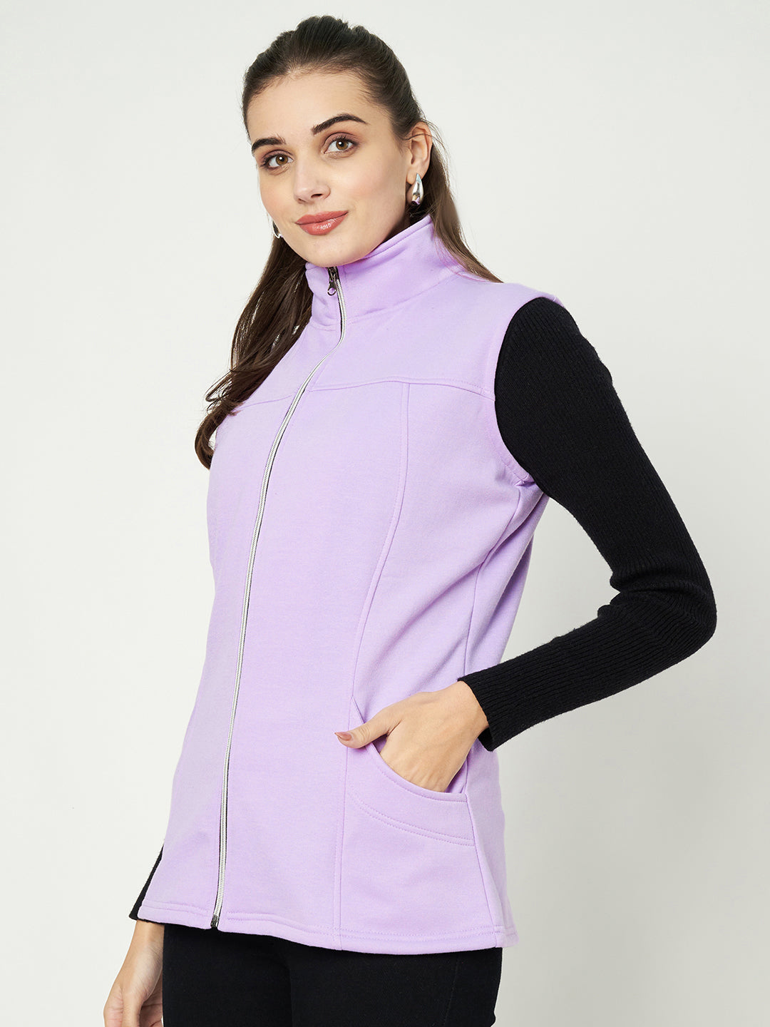 Mock Collar Fleece Tailored Jacket