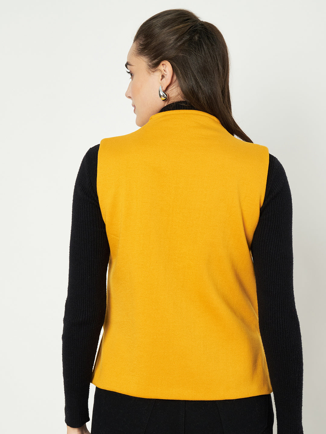 V-Neck Casual Polycotton Fleece Waistcoat with Pockets