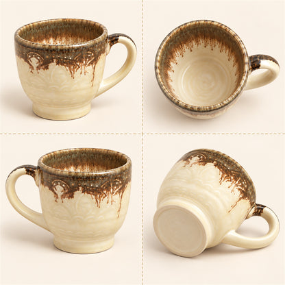 Coffee Mugs Set | Cream - Brown | 350 ml