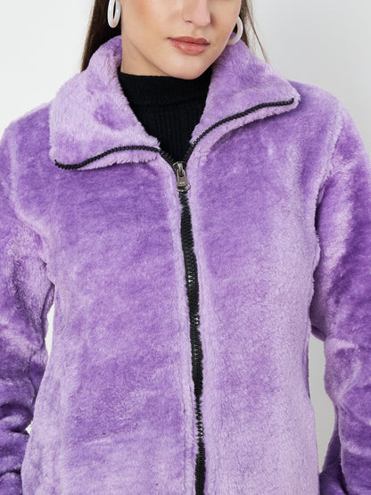 Mock Collar Faux Fur Casual Lightweight Parka Jacket