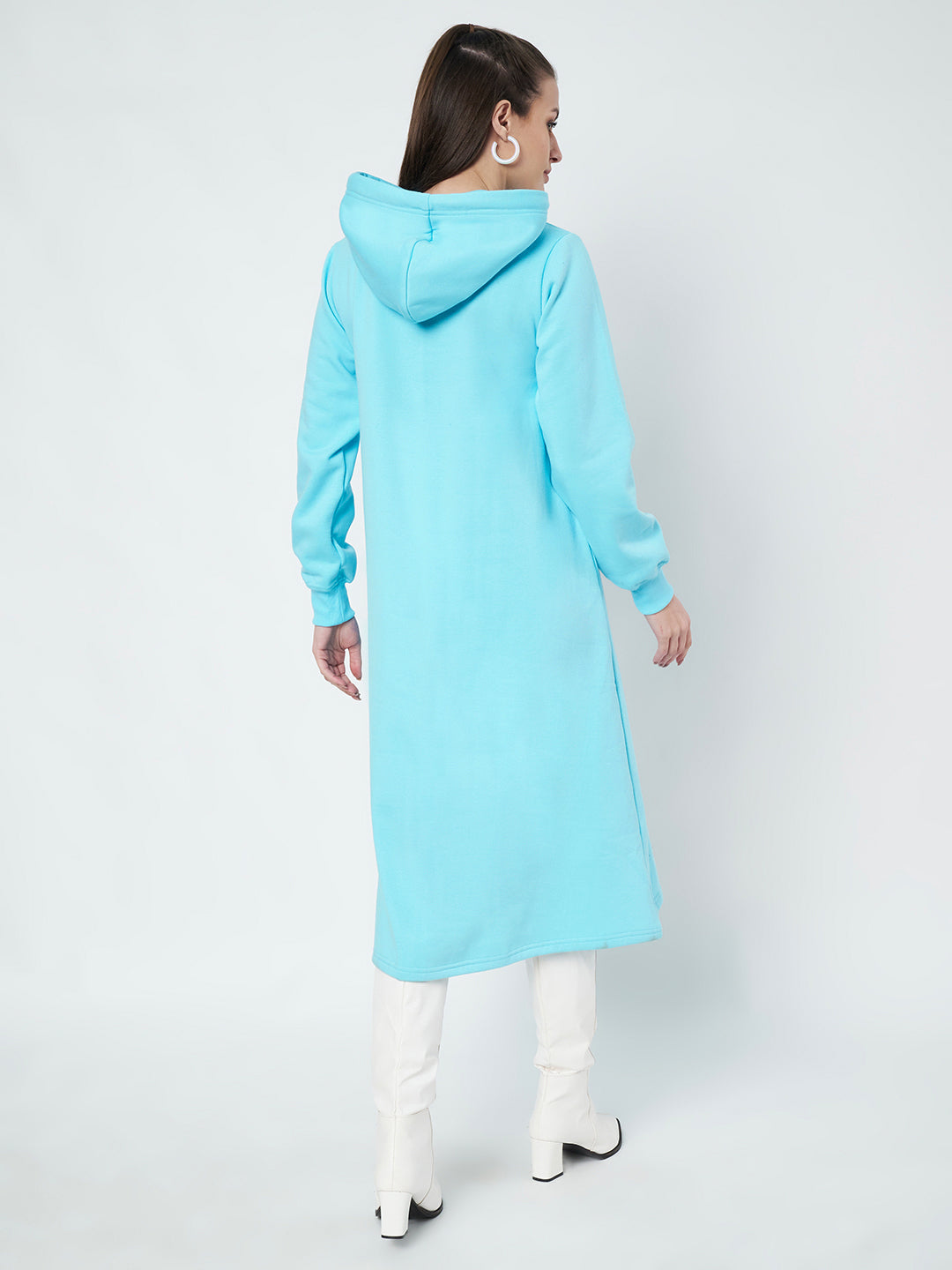 Hooded A-Line Midi Dress