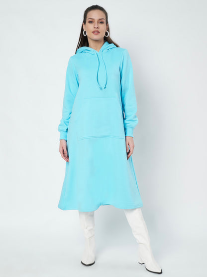 Hooded A-Line Midi Dress