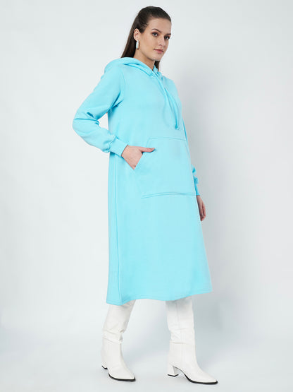 Hooded A-Line Midi Dress