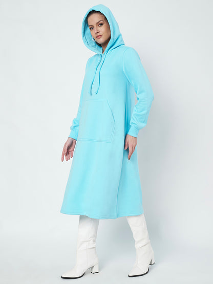 Hooded A-Line Midi Dress