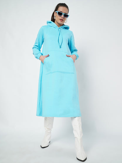 Hooded A-Line Midi Dress