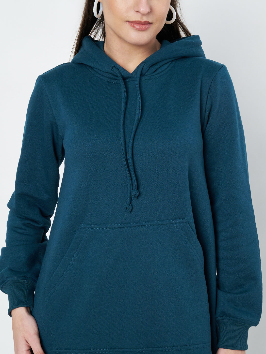 Hooded A-Line Midi Dress