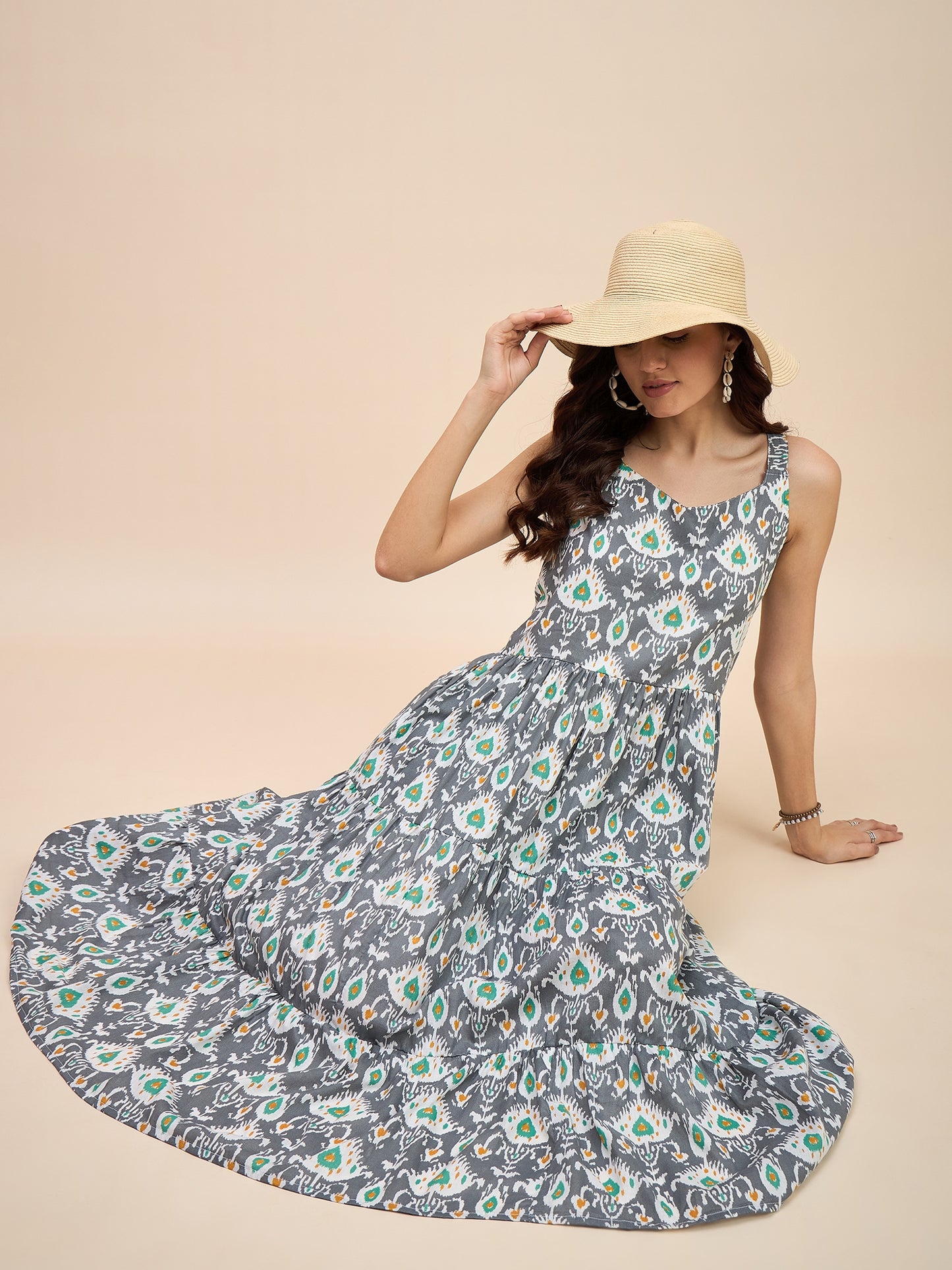 Tiered Fit & Flare Midi Dress