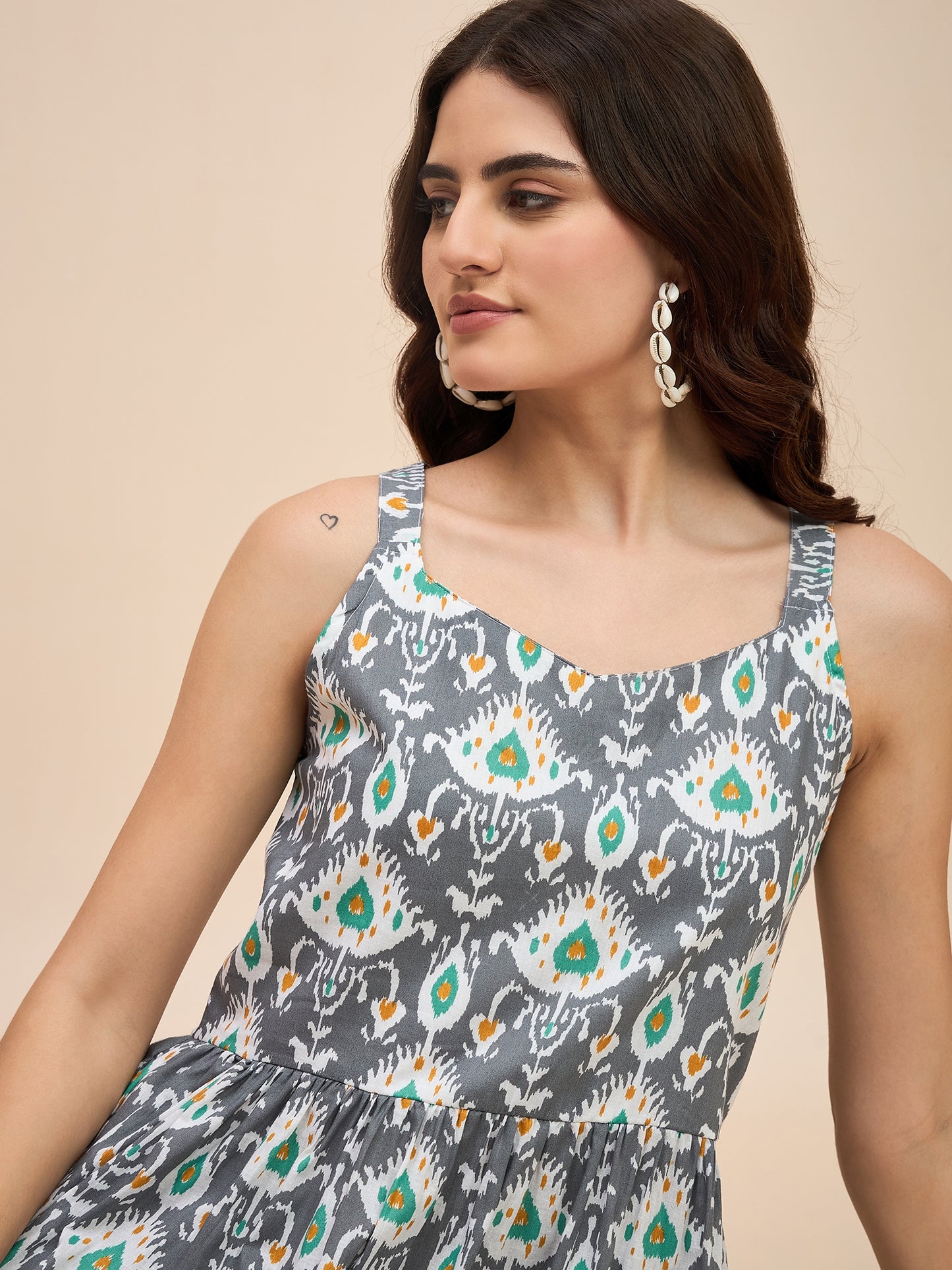 Tiered Fit & Flare Midi Dress