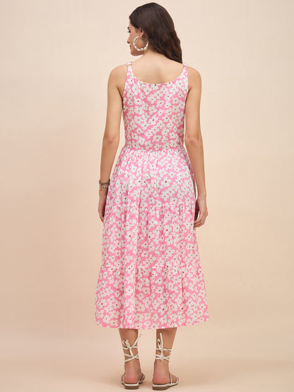 Tiered Fit & Flare Midi Dress