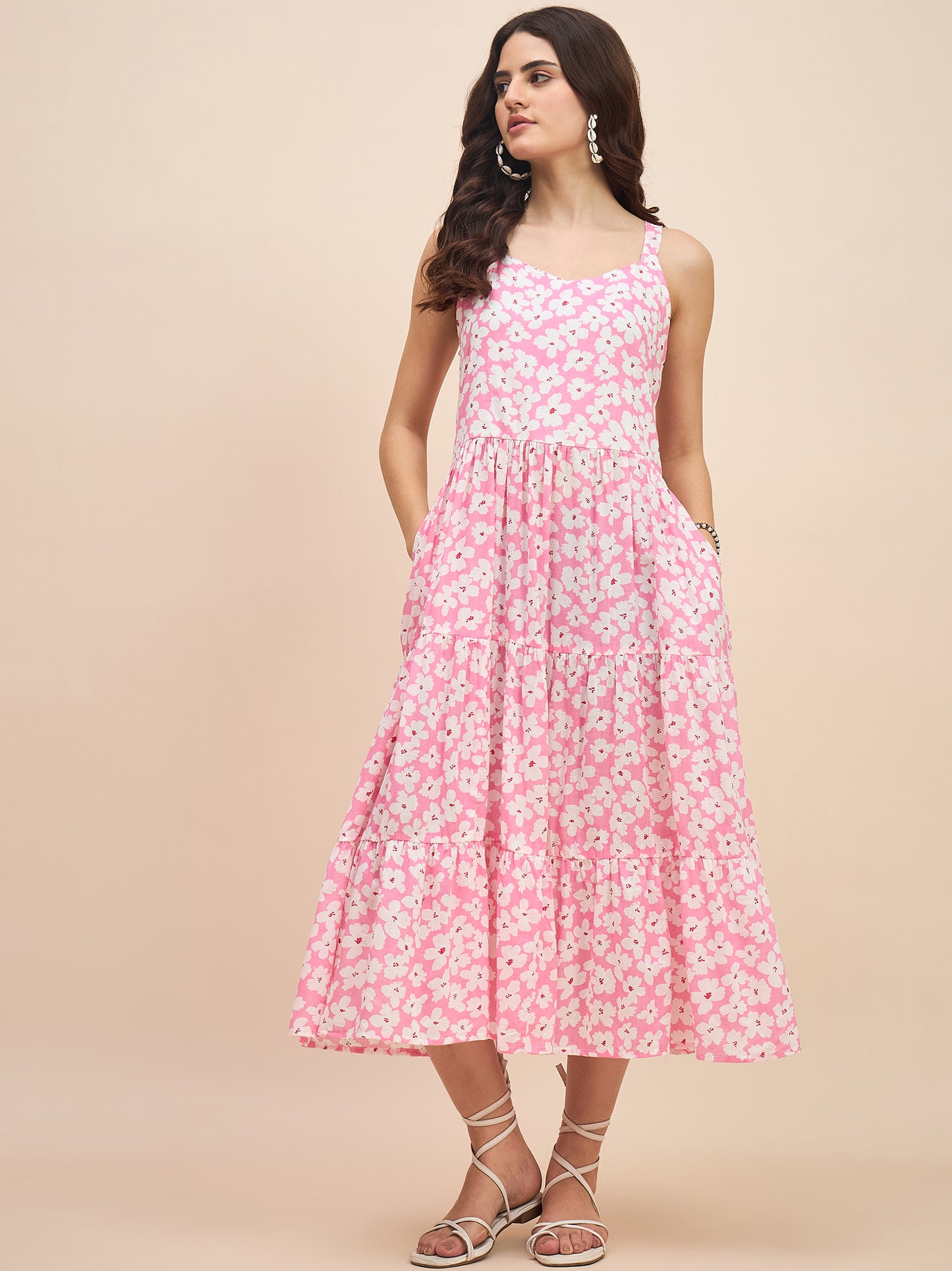 Tiered Fit & Flare Midi Dress