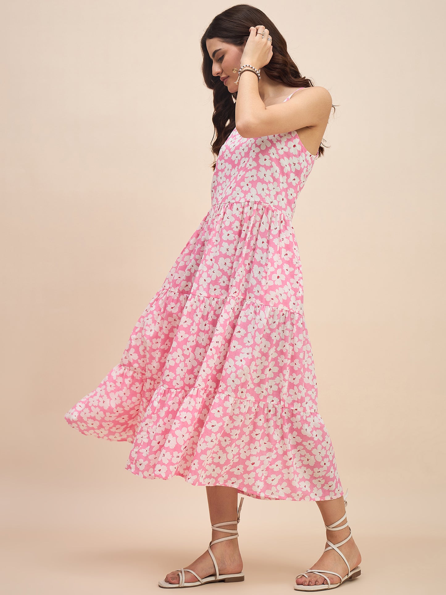Tiered Fit & Flare Midi Dress