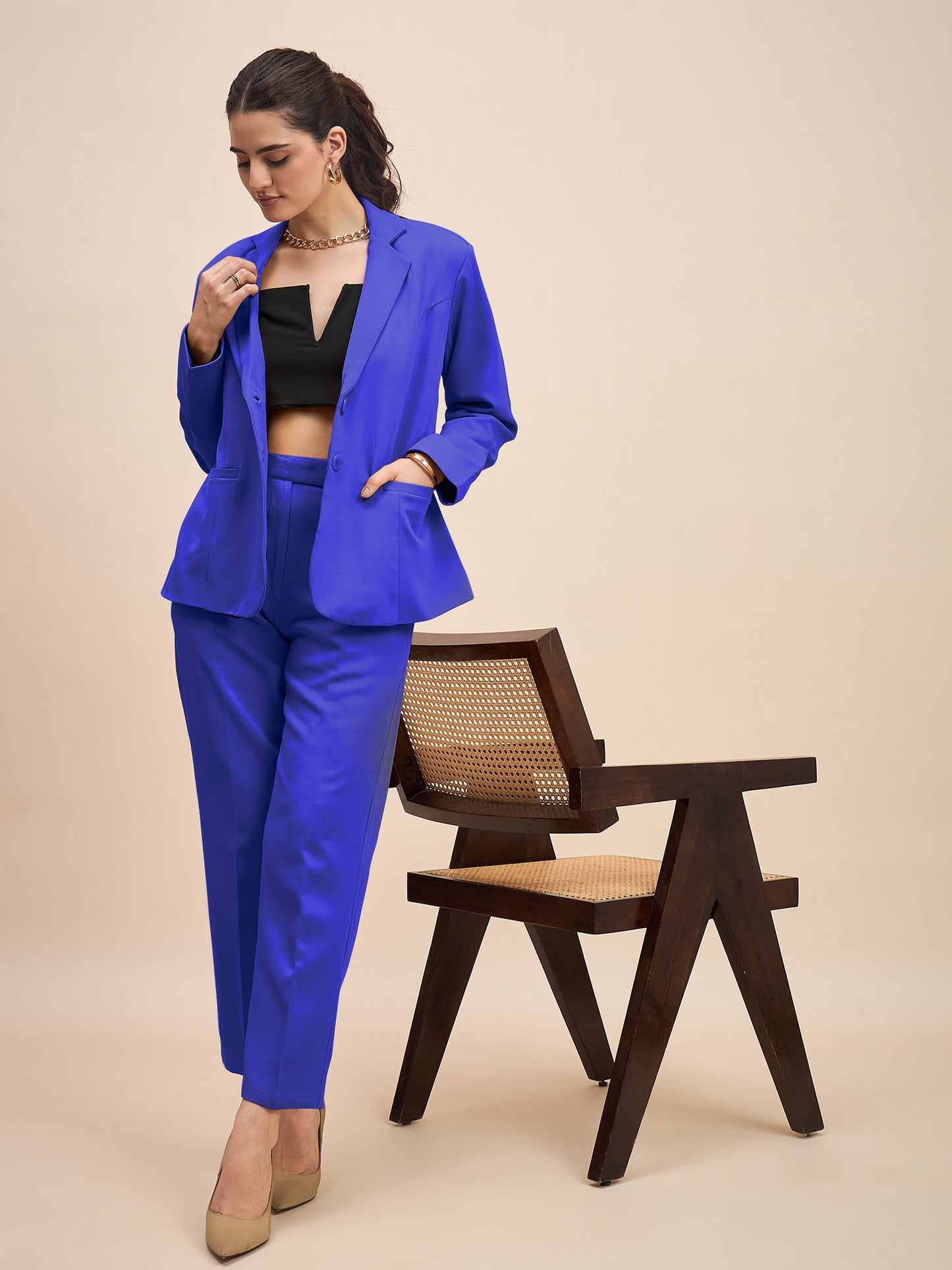 Women Single-Breasted Two-Piece Formal Suit