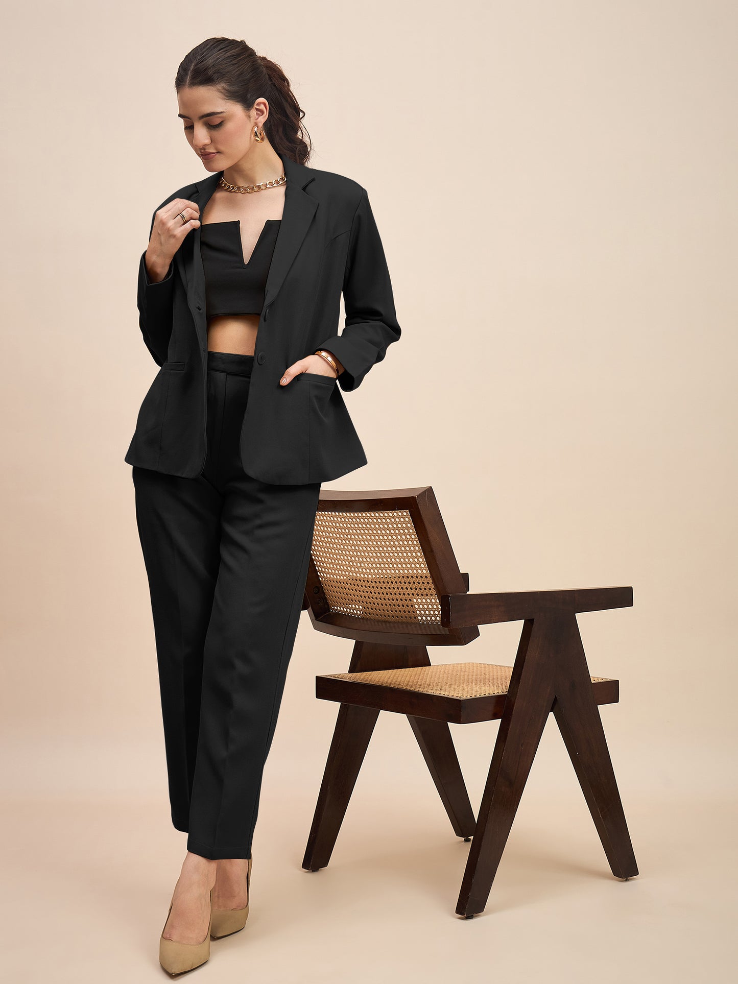 Women Single-Breasted Two-Piece Formal Suit