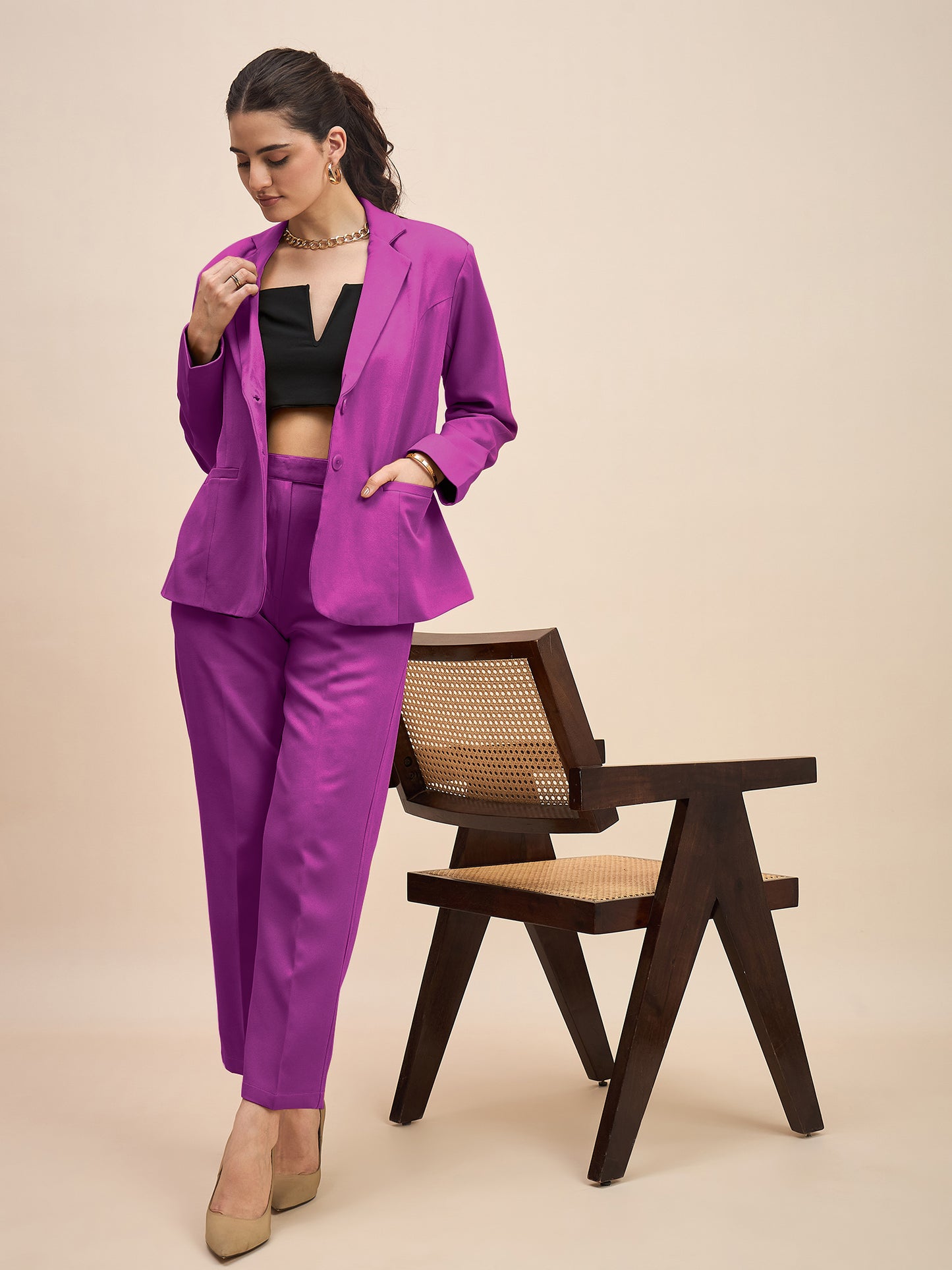 Women Single-Breasted Two-Piece Formal Suit