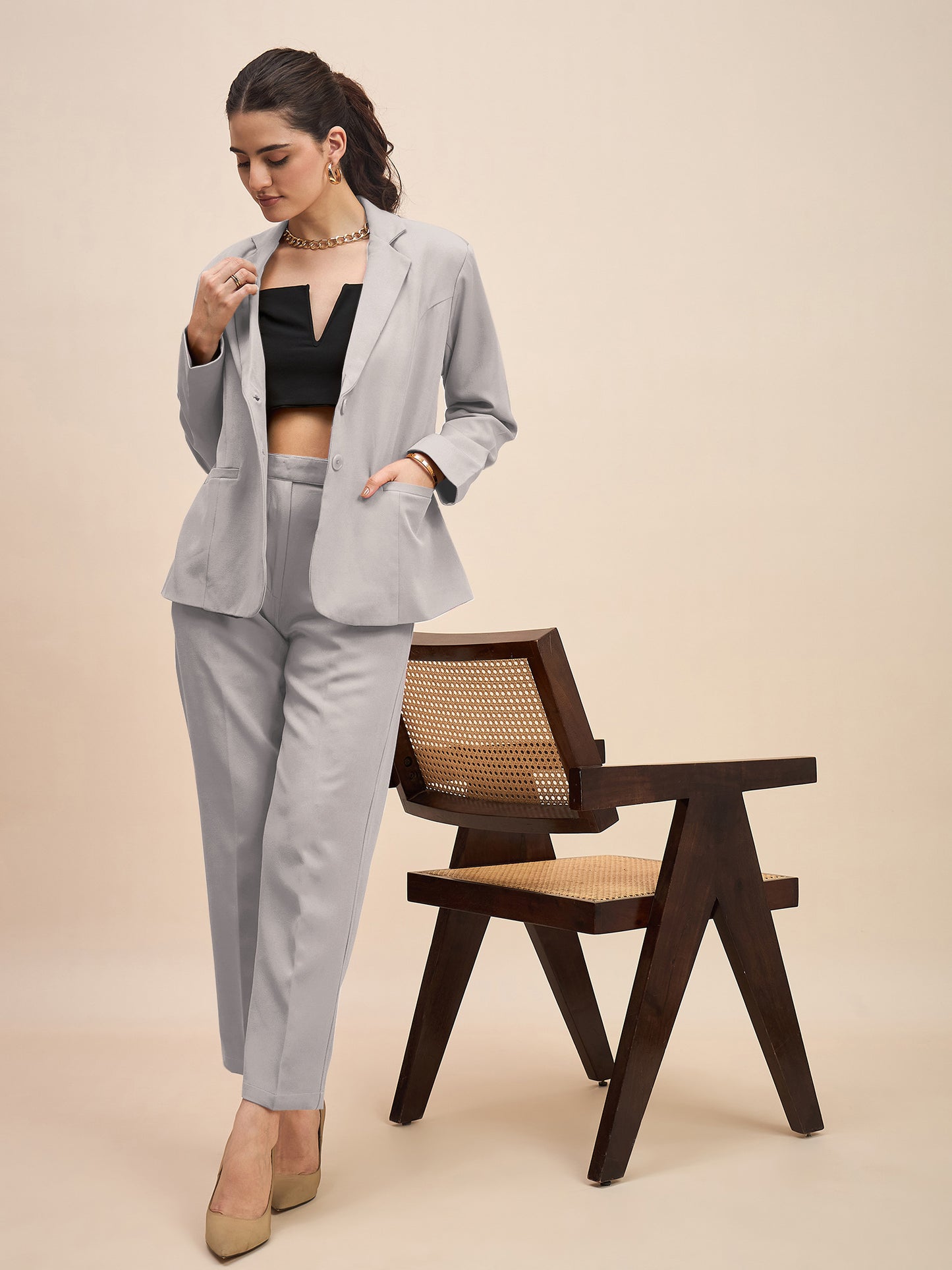 Women Single-Breasted Two-Piece Formal Suit