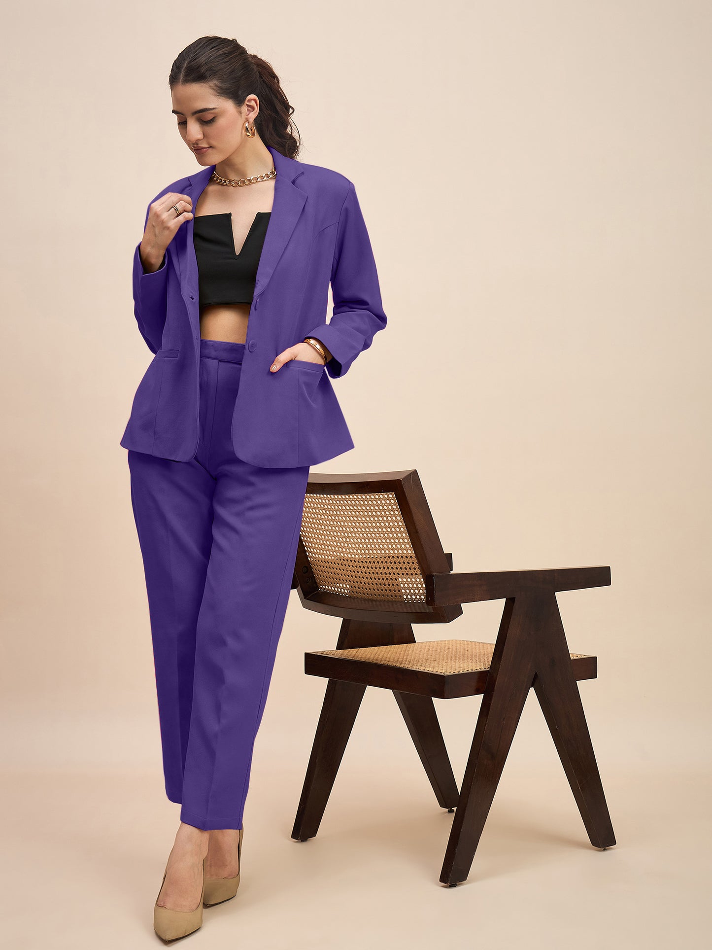 Women Single-Breasted Two-Piece Formal Suit