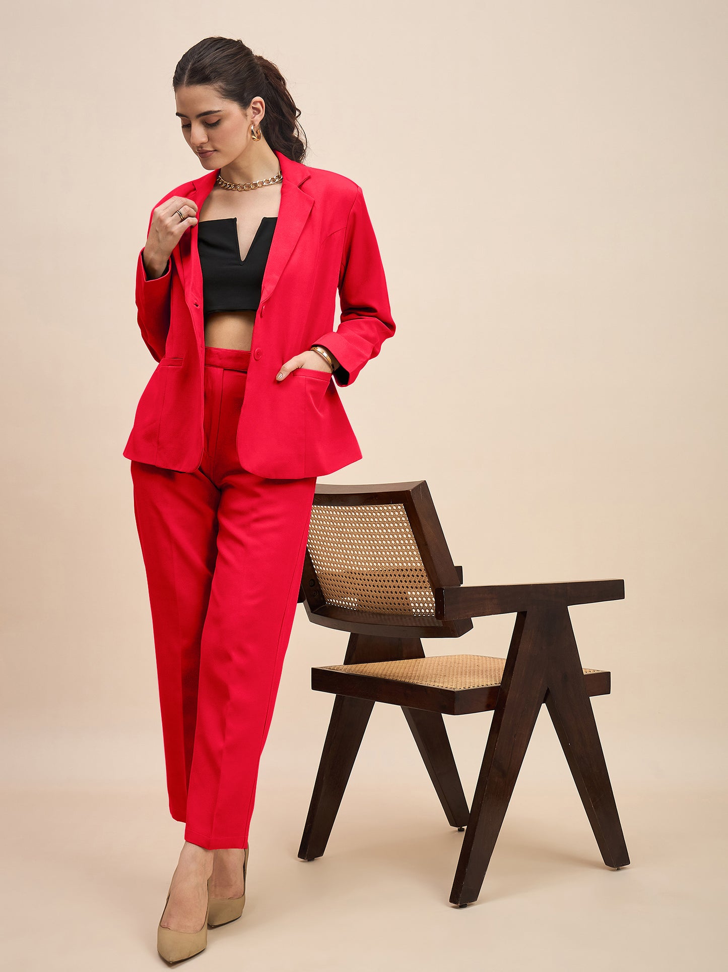 Women Single-Breasted Two-Piece Formal Suit