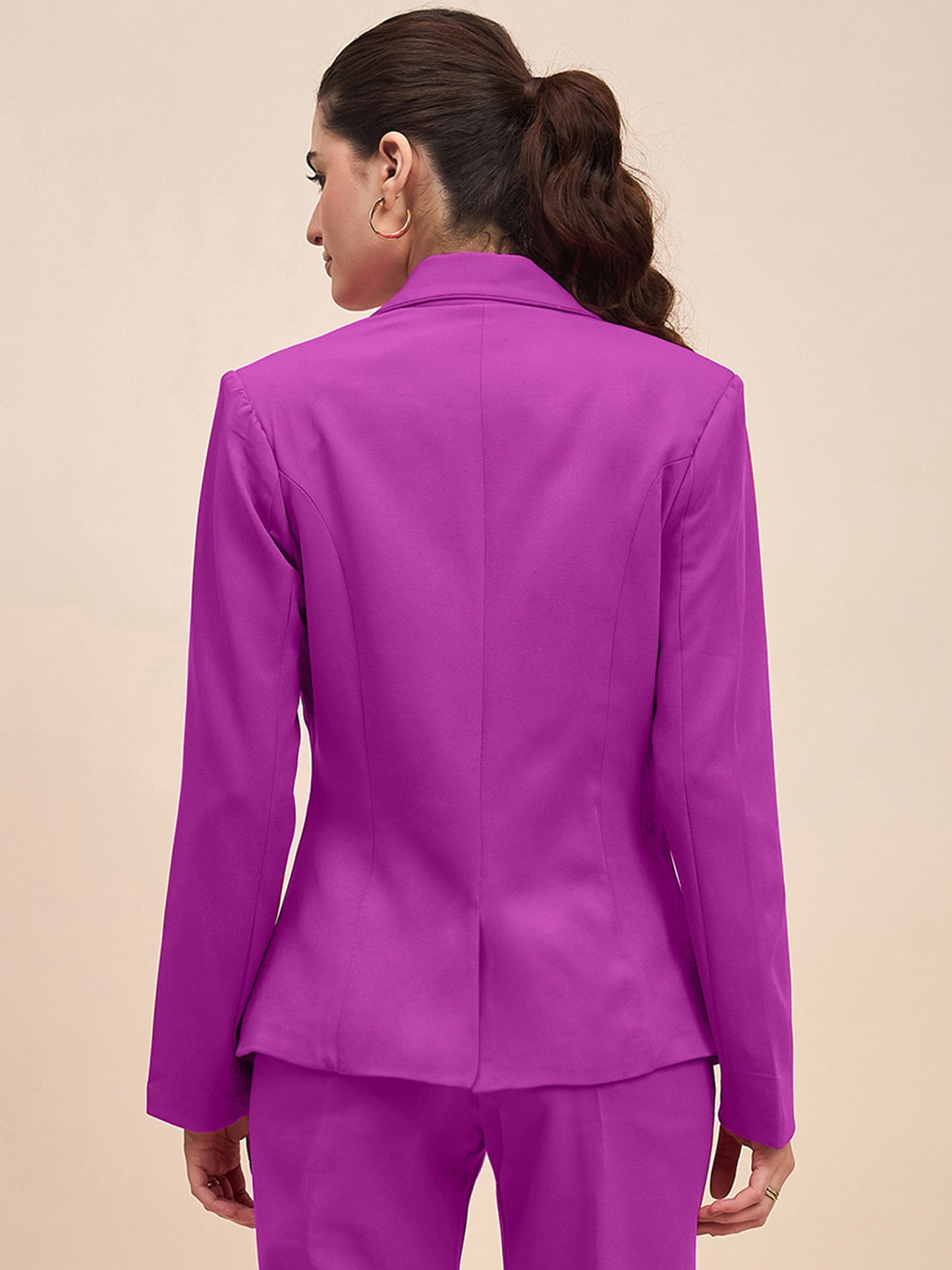 Notched Lapel Single-Breasted Blazer
