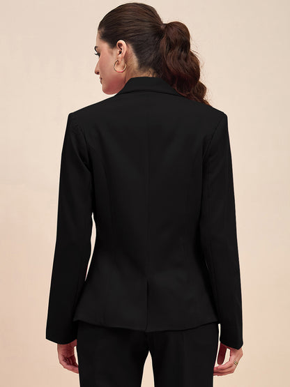 Notched Lapel Single-Breasted Blazer