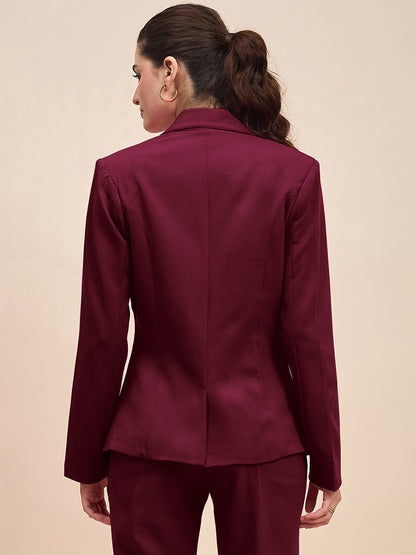 Notched Lapel Single-Breasted Blazer
