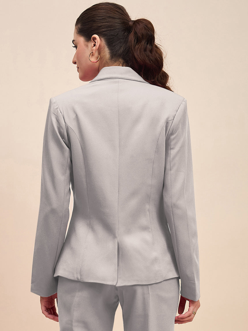 Notched Lapel Single-Breasted Blazer