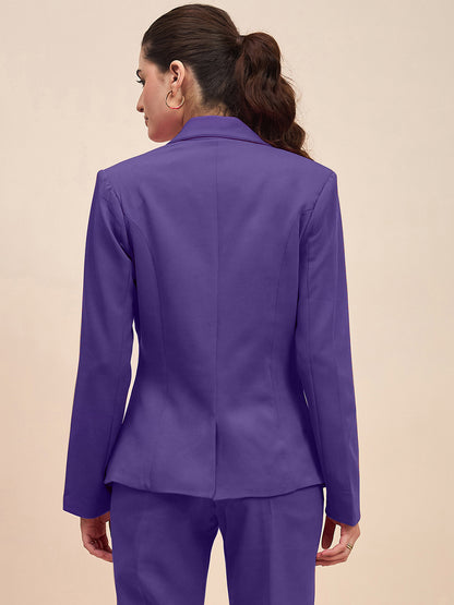 Notched Lapel Single-Breasted Blazer