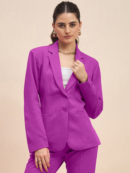 Notched Lapel Single-Breasted Blazer