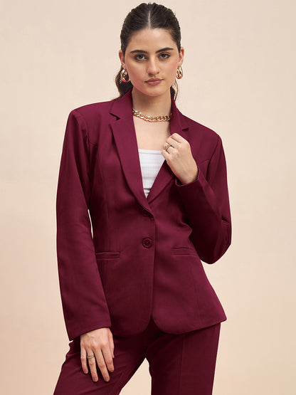 Notched Lapel Single-Breasted Blazer