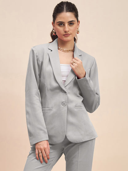 Notched Lapel Single-Breasted Blazer