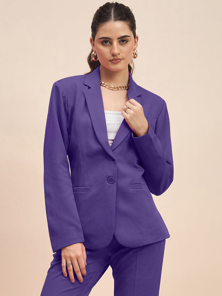 Notched Lapel Single-Breasted Blazer