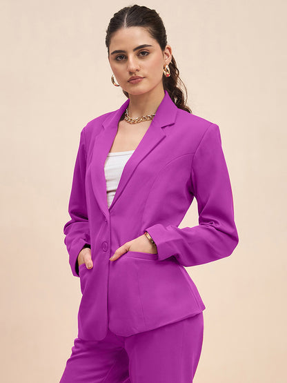 Notched Lapel Single-Breasted Blazer