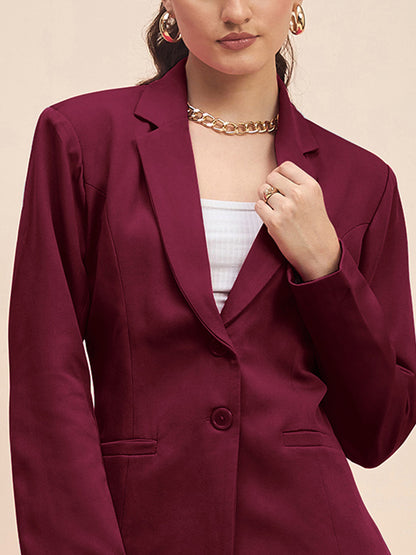 Notched Lapel Single-Breasted Blazer