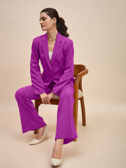 Notched Lapel Single-Breasted Blazer