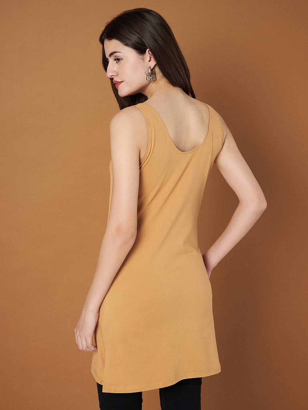 BRINNS Women Scoop Neck Sleeveless bodycon Mini Dress