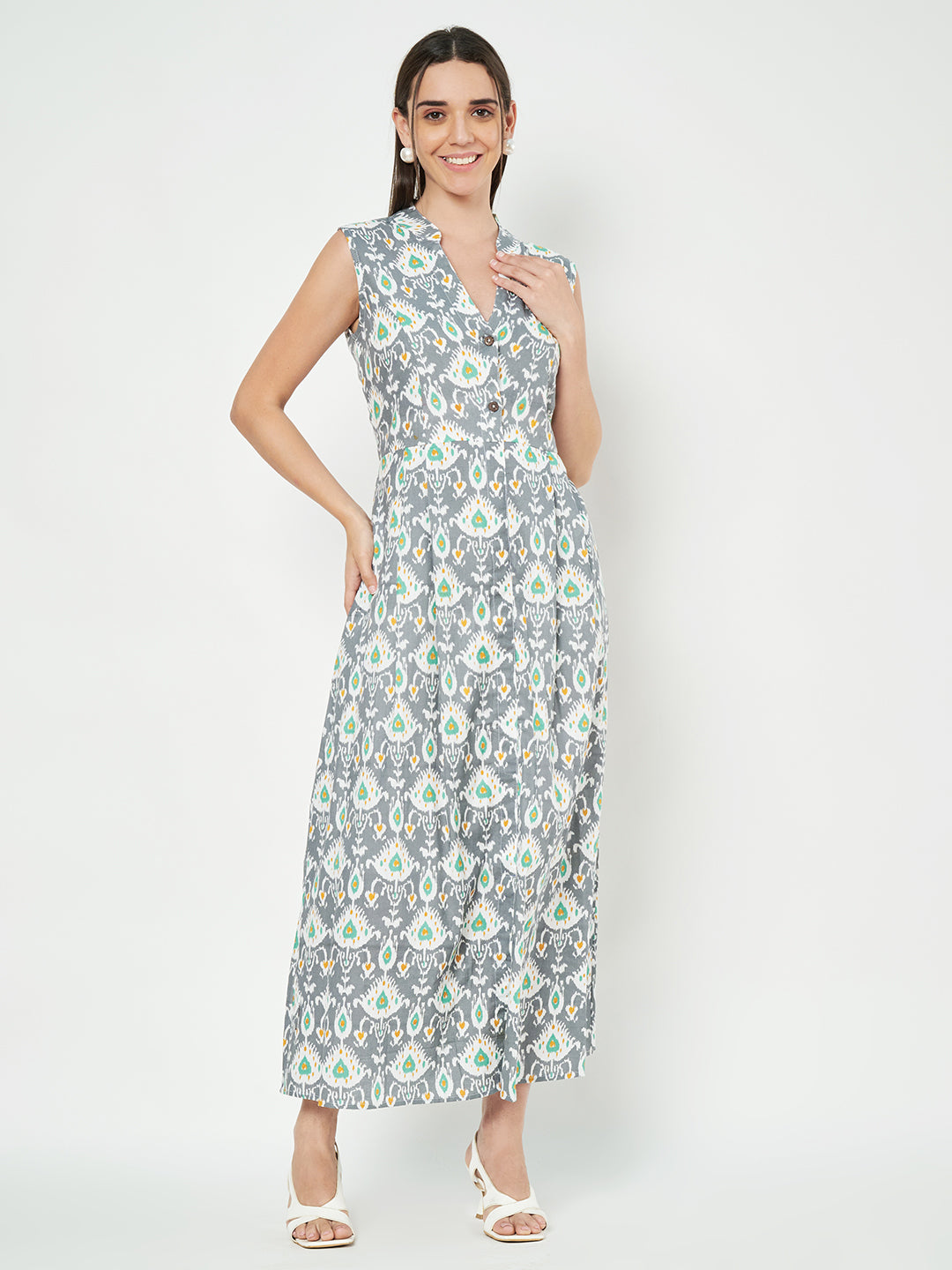 Cotton A-Line Maxi Dress