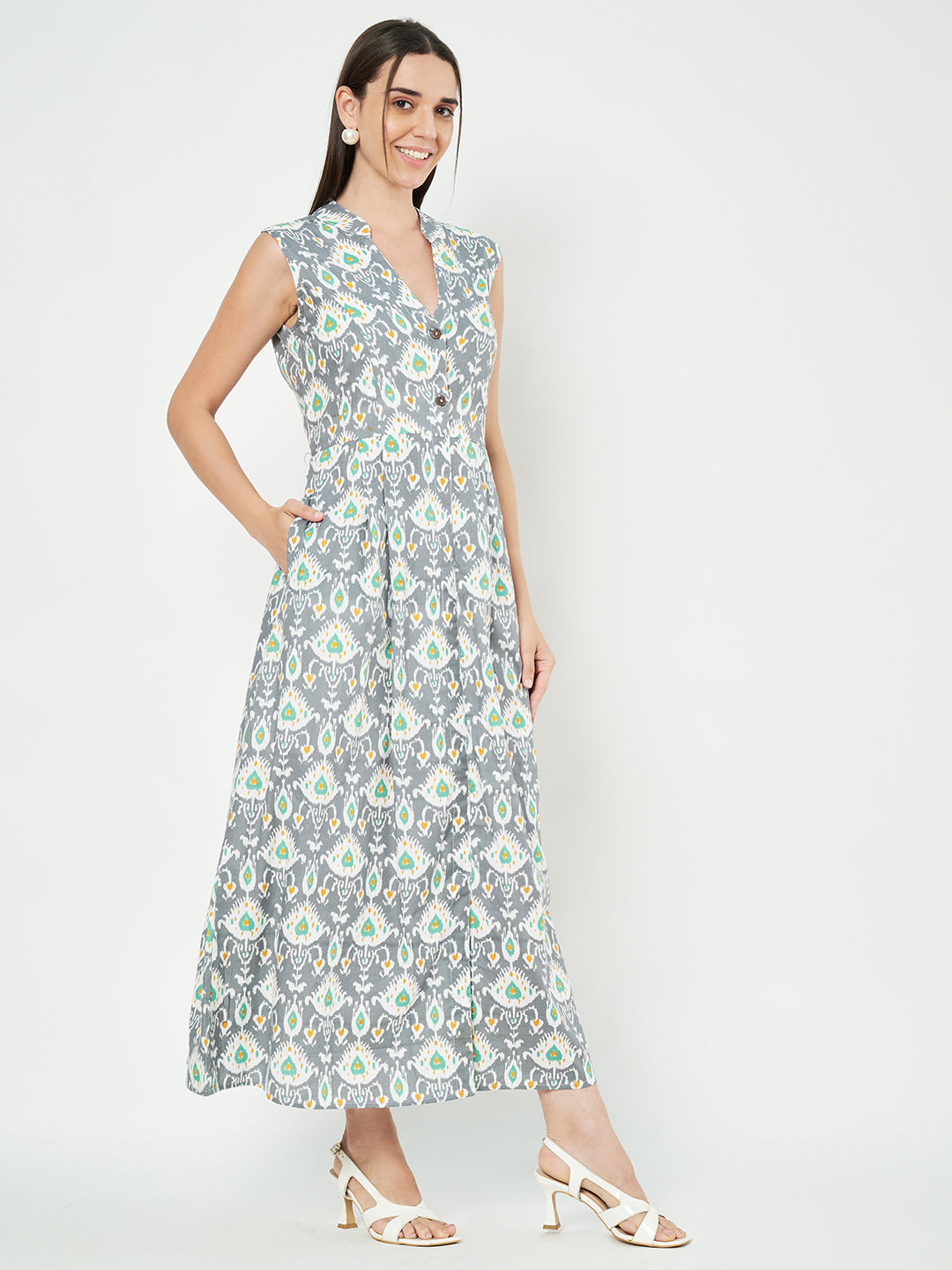 Cotton A-Line Maxi Dress
