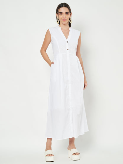 Cotton A-Line Maxi Dress